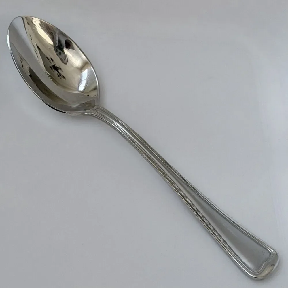 4pc GORHAM Monet Frosted Stainless Soup Spoons 7” Glossy Satin 18/8